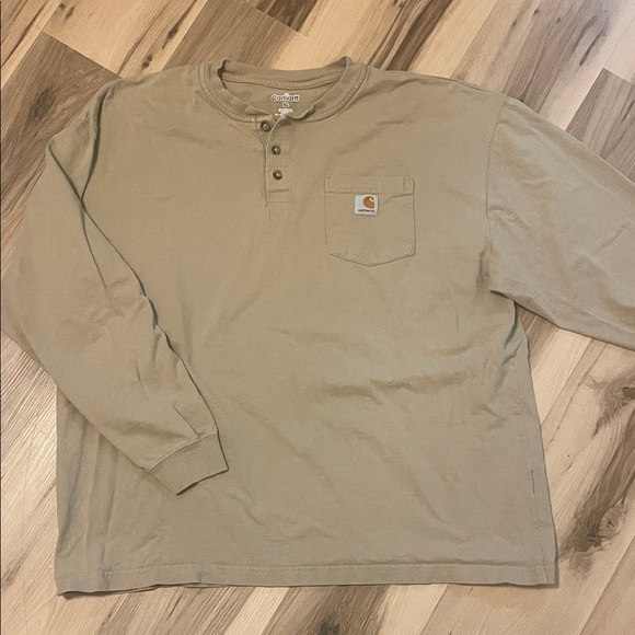 Carhartt Other - Carhartt Men's Tan Long-Sleeve Henley with Pocket